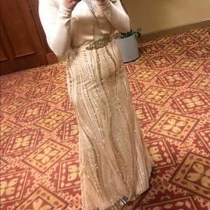 Camille La Vie Gold Glitter Prom Dress